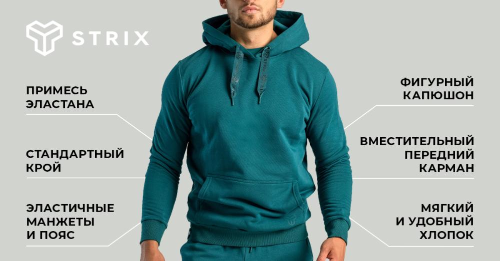 Mikina Hoodie Aster Deep Teal - STRIX