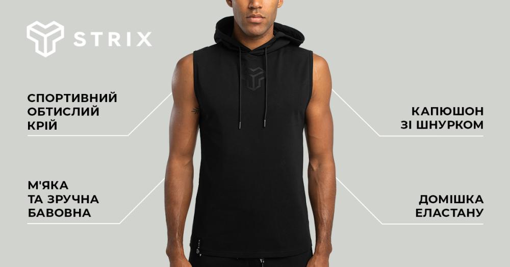 Tílko Essential Hoodie tank black - STRIX