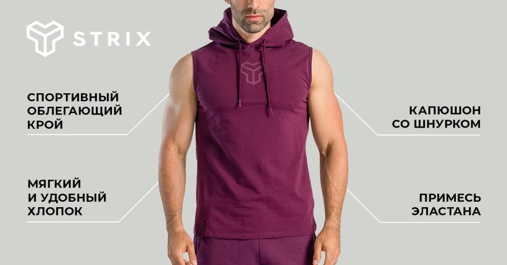 Tielko Essential Hoodie Tank Plum - STRIX