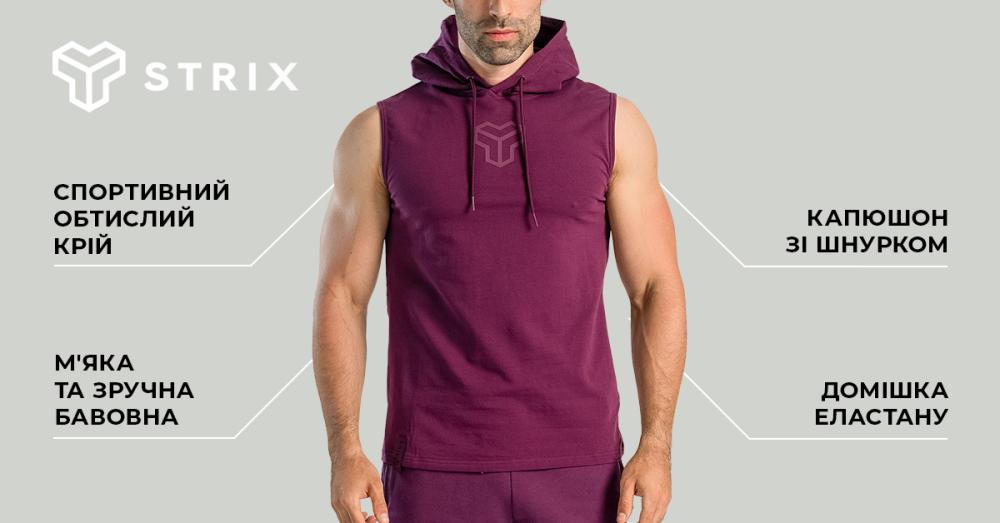 Tielko Essential Hoodie Tank Plum - STRIX