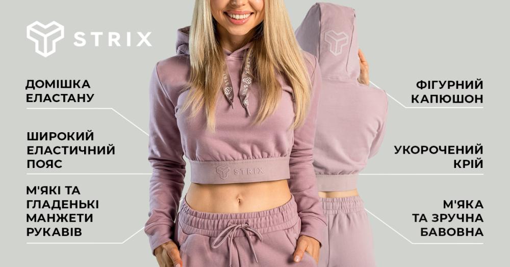 Women‘s Essential Cropped Hoodie Mauve - STRIX