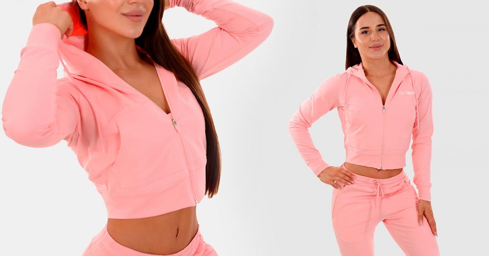 hoodie Zip-up TRN pink - GymBeam