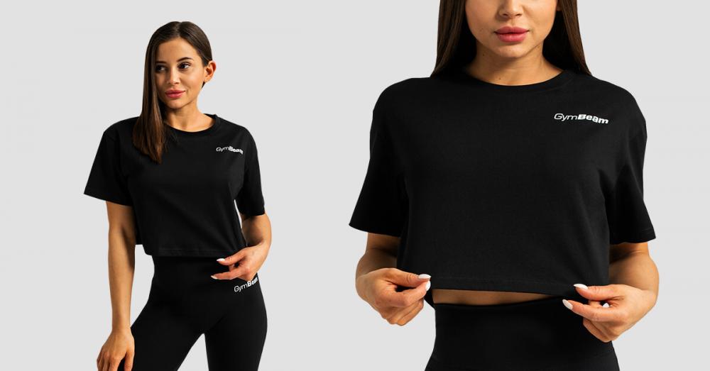 Women's Limitless Cropped T-Shirt Black - GymBeam