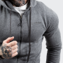 Толстовка Zipper Hoodie Grey Black - GymBeam