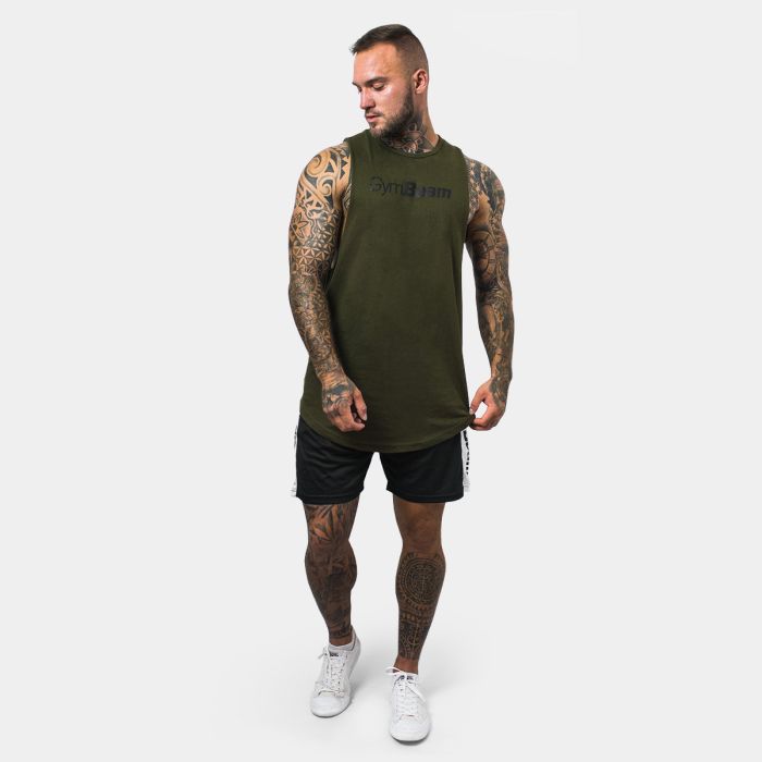 Майка Cut Off Military Green - GymBeam