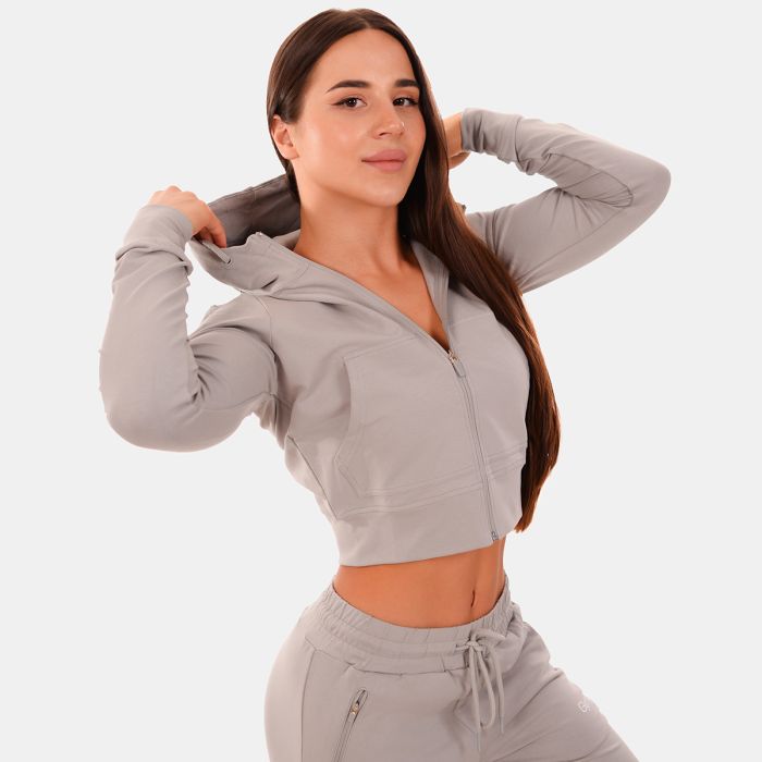 Толстовка жіноча Zip-up TRN Grey - GymBeam