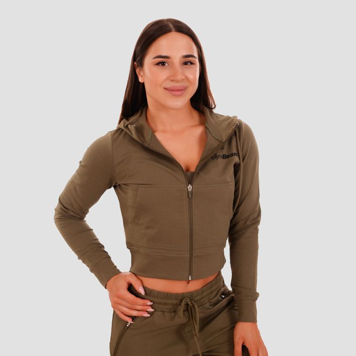 Толстовка жіноча Zip-up TRN Olive - GymBeam