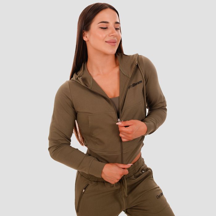 Толстовка жіноча Zip-up TRN Olive - GymBeam