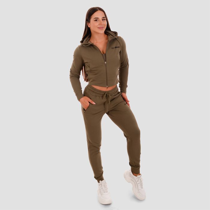 Толстовка жіноча Zip-up TRN Olive - GymBeam