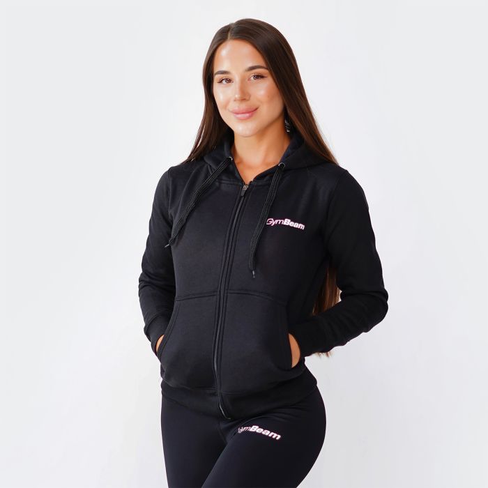 Жіноча толстовка Zipper Hoodie Black - GymBeam