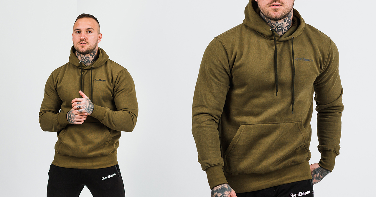 Men's Hoodie Athlete Military Green Black